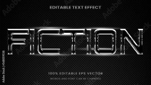 Obraz chrome modern luxury silver metallic 3D Editable text Effect Style