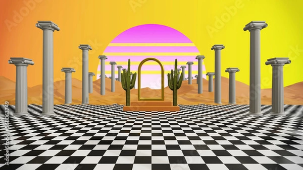 Fototapeta 80s Classic Dune Background 3d render