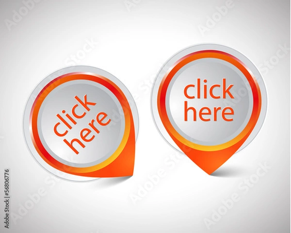 Obraz Vector pointer Click here pointer