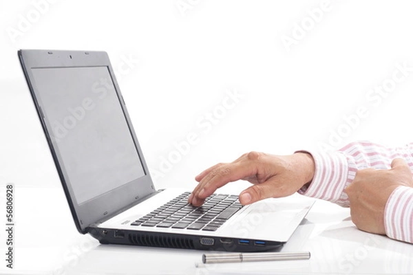 Obraz Man working on his laptop