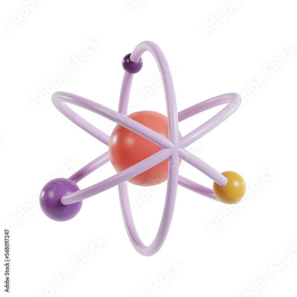 Obraz atom icon illustration 3d rendering