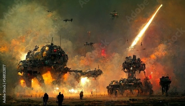 Fototapeta SF Combat Abstract, Generative AI