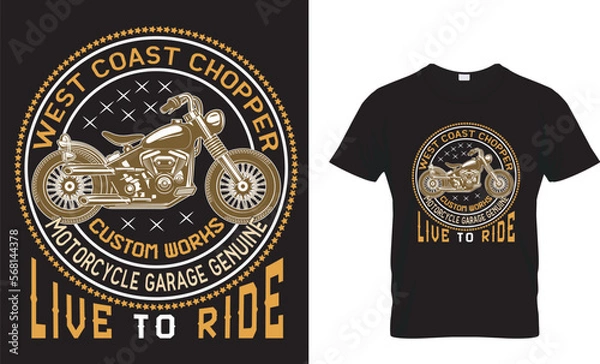 Obraz west coast chopper motorcycle garage genuine custom works live to ride