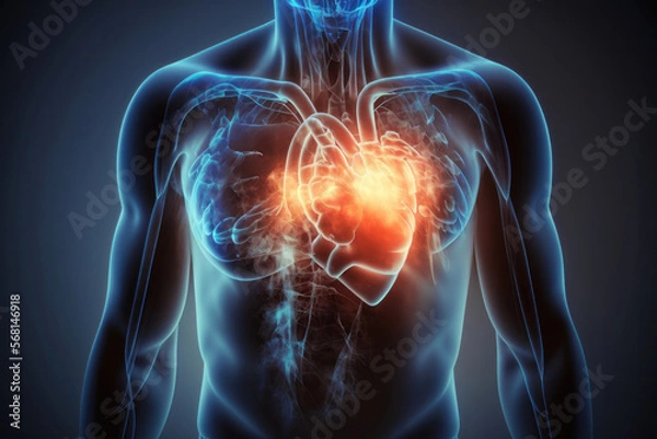 Obraz Heart Attack Illustration. Generative AI