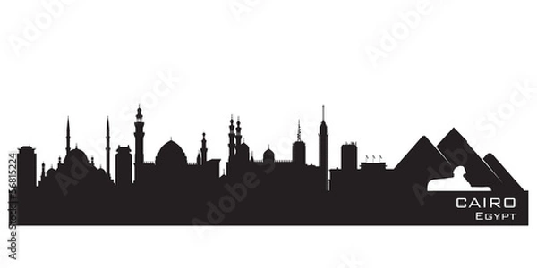 Fototapeta Cairo Egypt skyline Detailed vector silhouette
