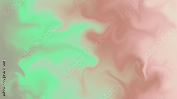 Obraz  green and pink watercolor wavy soft flow, abstract fluid image