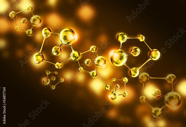 Obraz Gold molecule dna cell illustration