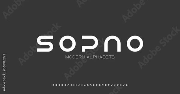 Fototapeta Modern Sports tech font typography. MINIMAL vector typeface for a company. Minimal gaming fonts for logo design.