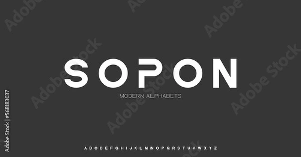 Fototapeta Modern Sports tech font typography. MINIMAL vector typeface for a company. Minimal gaming fonts for logo design.