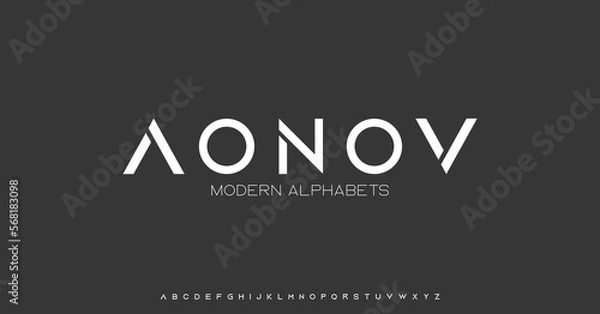 Fototapeta Modern Sports tech font typography. MINIMAL vector typeface for a company. Minimal gaming fonts for logo design.