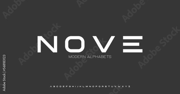 Fototapeta Modern Sports tech font typography. MINIMAL vector typeface for a company. Minimal gaming fonts for logo design.