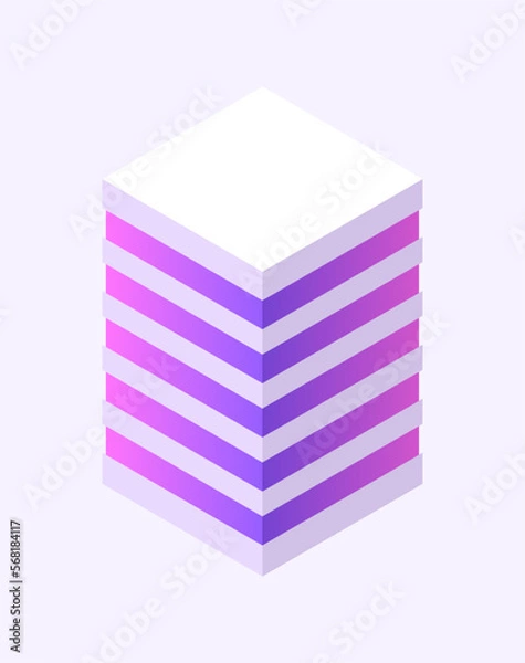 Fototapeta Isometric build. City object. House in 3d style. Vector illustration concept