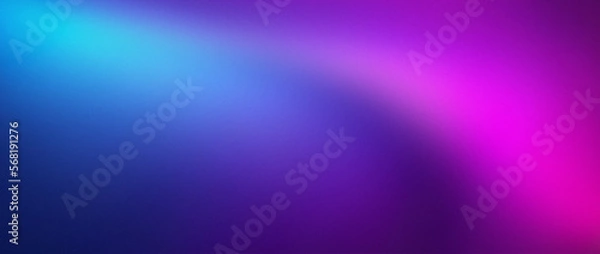 Fototapeta Neon colors flow, grainy texture effect, purple pink blue color gradient background blurred futuristic banner design