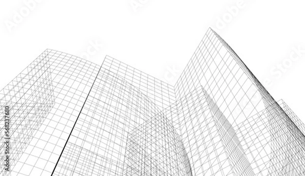 Fototapeta Abstract architecture 3d illustration