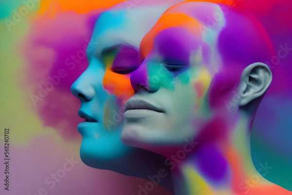 Obraz multi-color silhouette with background