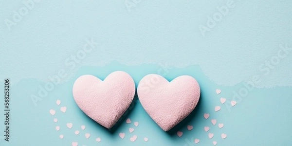 Fototapeta Blank frame and hearts pattern