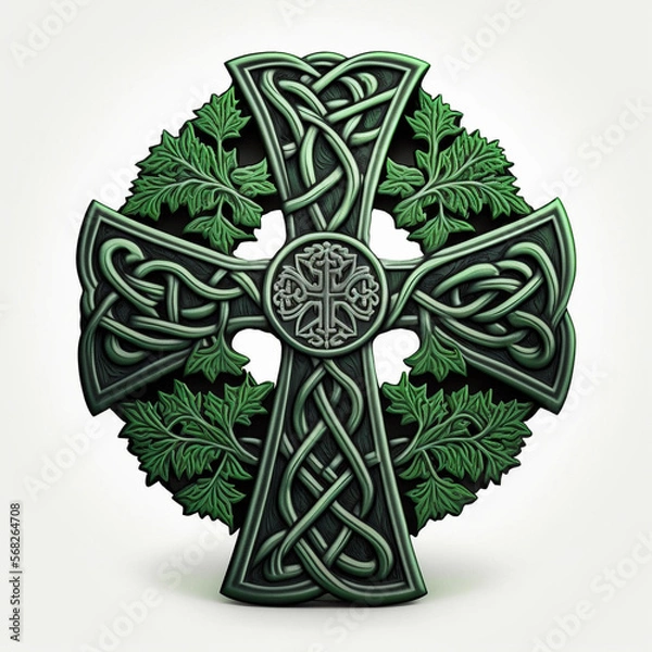 Obraz Celtic Cross Logo, Image, Emblem, Irish, Generative AI