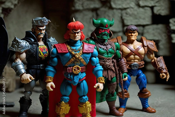 Obraz Plastic toy action dolls