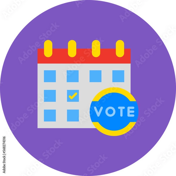 Obraz Schedule Multicolor Circle Flat Icon