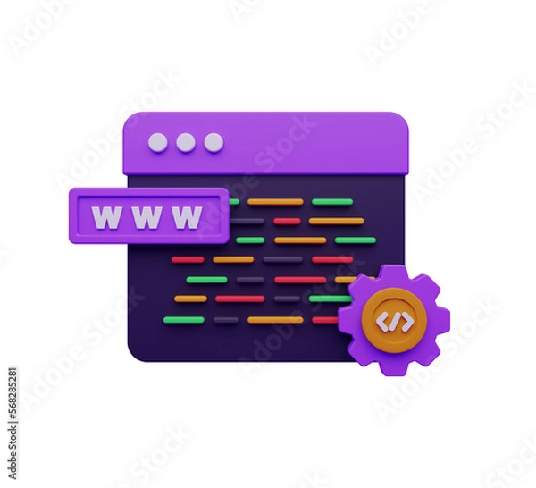 Obraz 3d Coding or programming iocn with syntac code