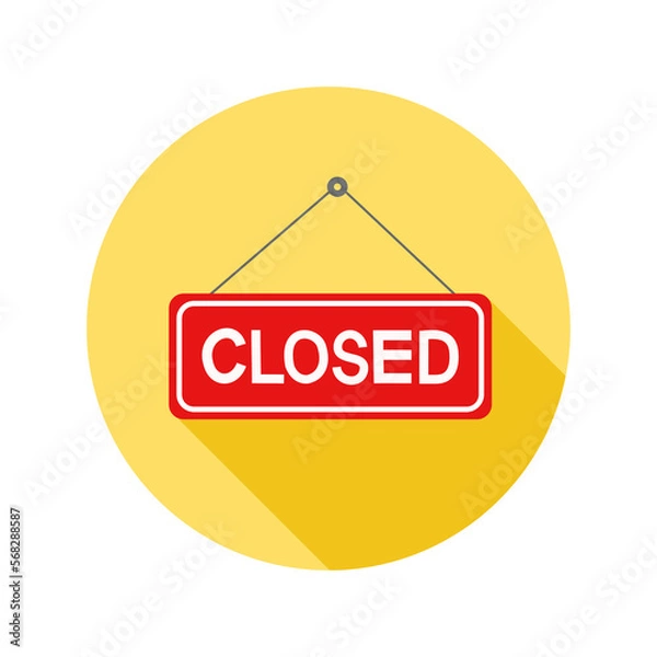 Obraz Closed sign circle icon on transparent background.
