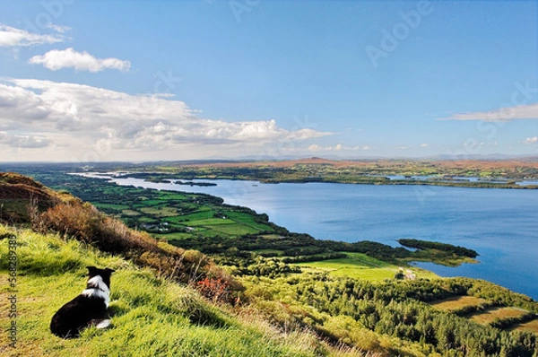 Fototapeta Lower Lough Erne from Cliffs of Magho looking west over County Fermanagh near Beleek Enniskillen toward Donegal Bay. Ireland