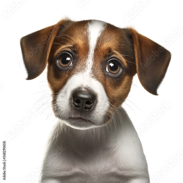 Obraz cute dog, looking directly to the camera, white background