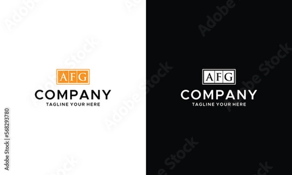 Obraz AFG Letter Logo Design Vector on a black and white background.