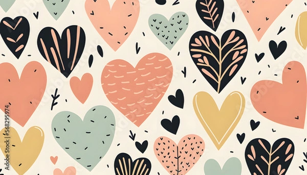 Fototapeta hearts pattern, romance, valentine's day