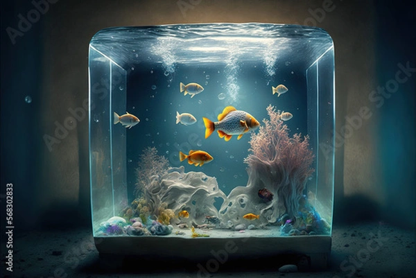 Fototapeta Aquarium created with Generative AI technology