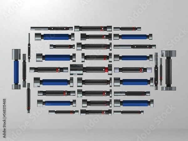 Obraz Cylindrical Type Plug Gauge Set 3D Rendering