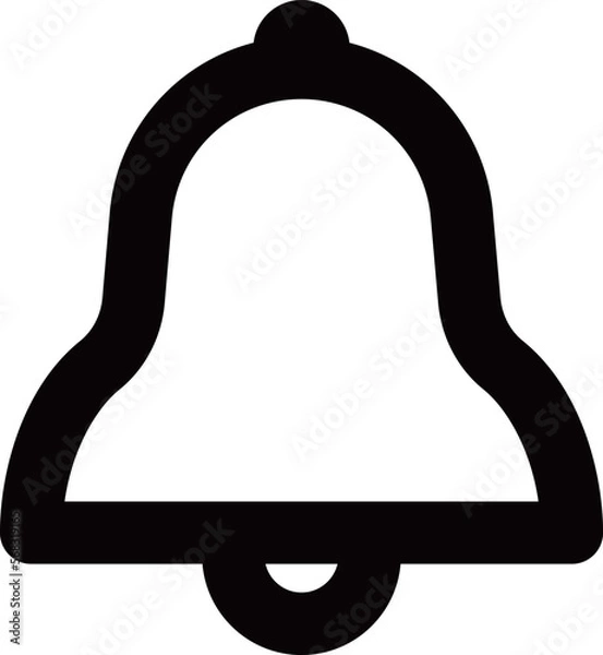 Fototapeta 呼び出しベルの黒の線画アイコン