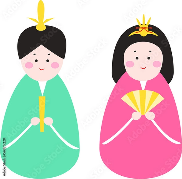 Fototapeta かわいい雛人形　雛祭り