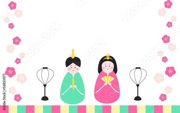 Fototapeta 雛祭り　背景イラスト