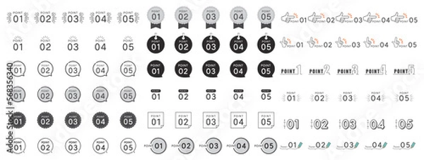 Obraz 数字　ポイント　あしらい　シンプル