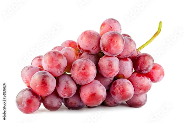 Fototapeta Red grape isolated on white background
