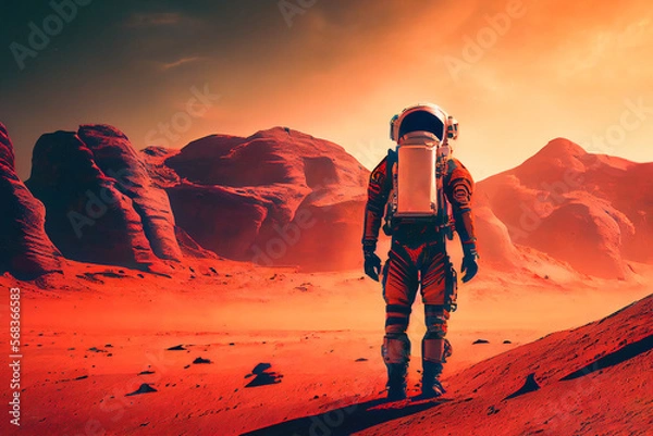 Fototapeta astronaut on mars