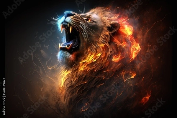 Obraz Big Lion Face Generative ai