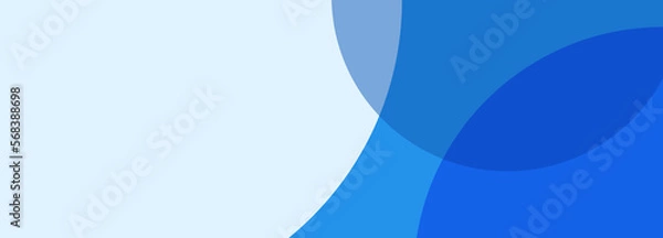 Fototapeta Abstract geometrical blue digital web horizontal banner brochure design template blank with place for text . Wavy liquid transparent circles shapes.