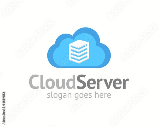 Fototapeta Cloud server logo design. Hosting logo design. Data server logo design