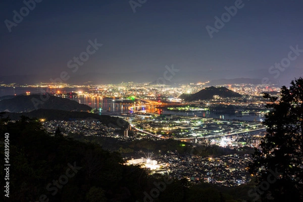 Fototapeta 広島市串掛林道からの夜景
