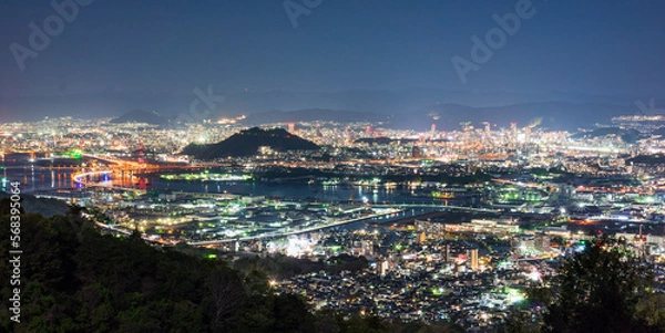 Fototapeta 広島市串掛林道からの夜景