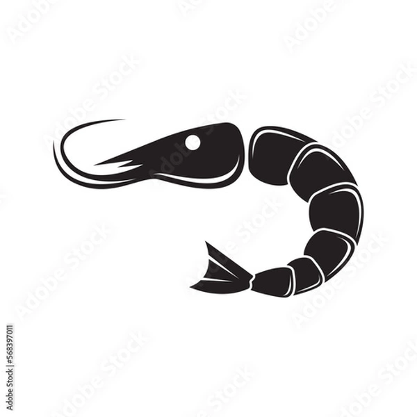 Fototapeta Shrimp logo vector icon