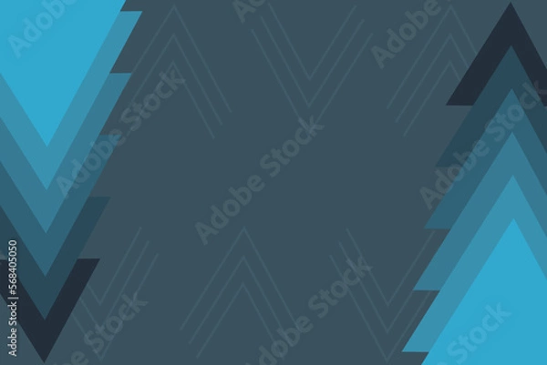 Obraz geometric banner with blue triangles on grey background