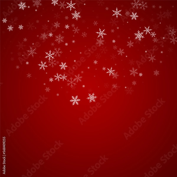 Fototapeta Beautiful snowfall christmas background. Subtle