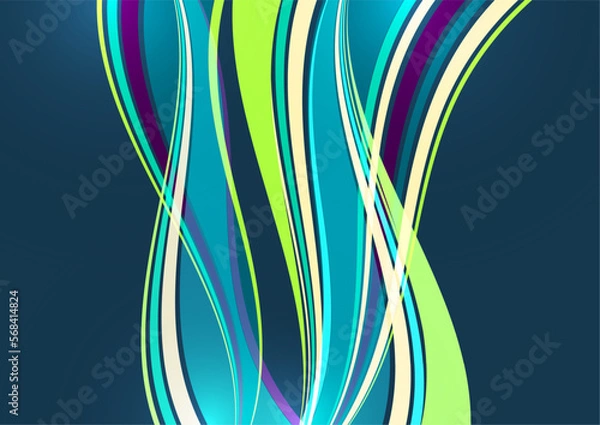 Obraz Bright overlapping flowing stripes and lines. Modern design. Vector