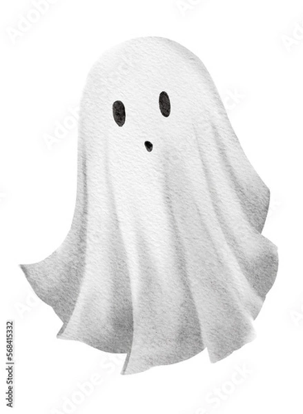 Obraz Watercolor white cloth ghost