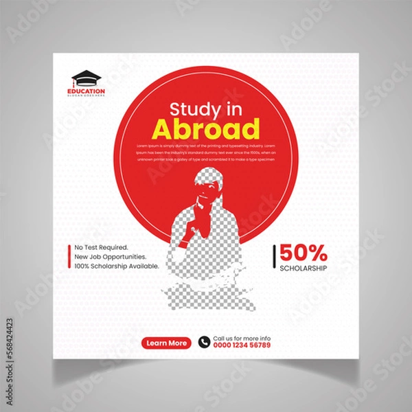 Obraz Study Abroad Social Media Post Template