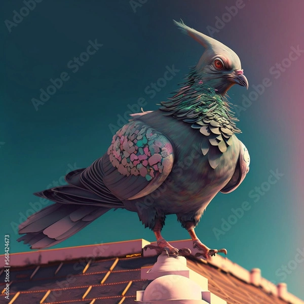 Obraz pigeon on the roof