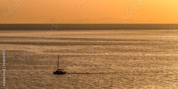 Obraz Sunset Sailing off the coast of Spain